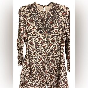 ZARA Women’s Floral Long Sleeve Mini Dress